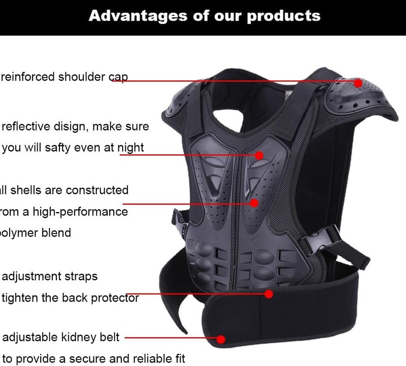 Aikelai Youth Kids Chest Protector Dirt Bike Gear Motorcycle Chest Armor Motocross Dirtbike Protective Gear for Child, Boy and Girl - Image 3